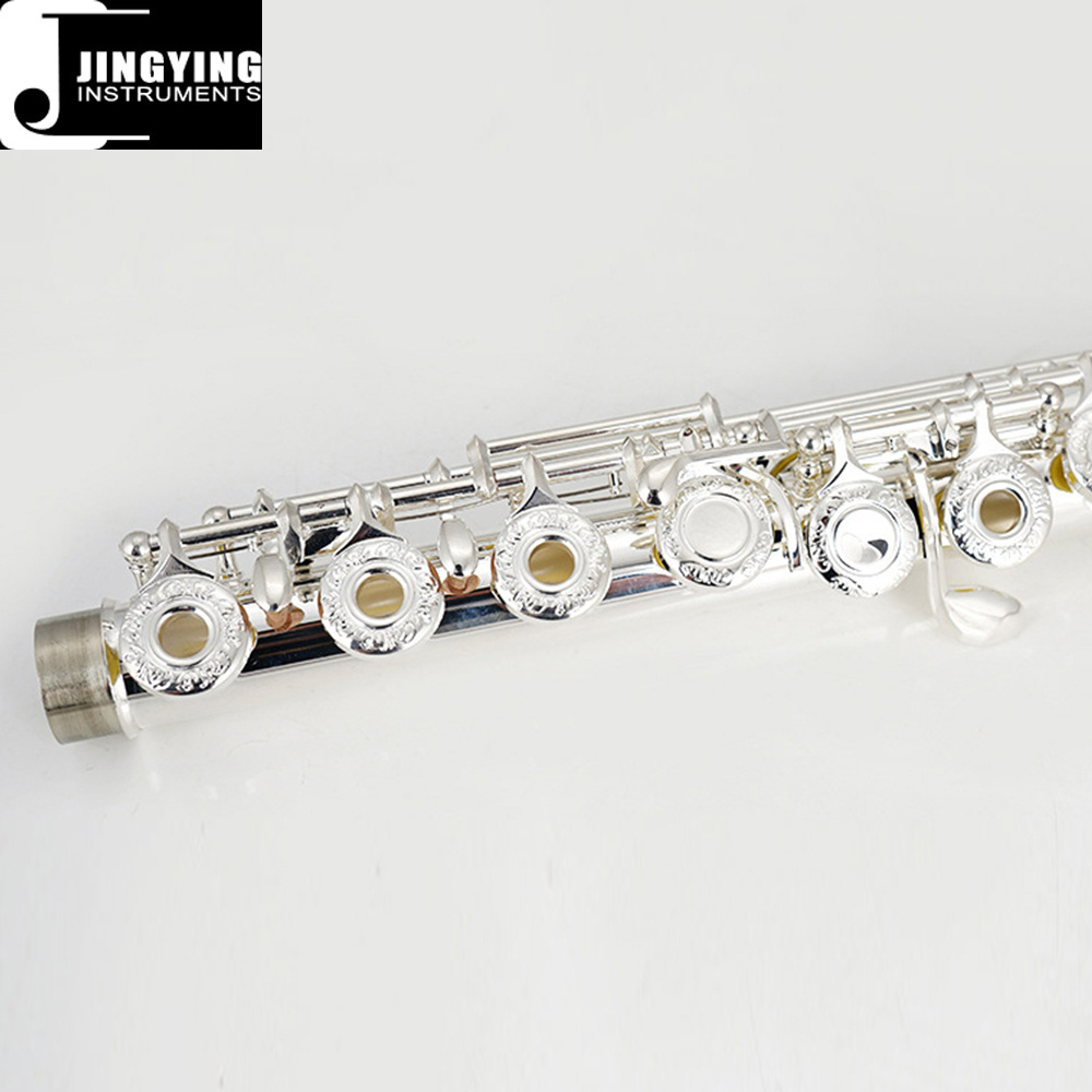 2023 Jingying Music 17 Holes Open Holes Carved White Copper Silver Plating High End Flute