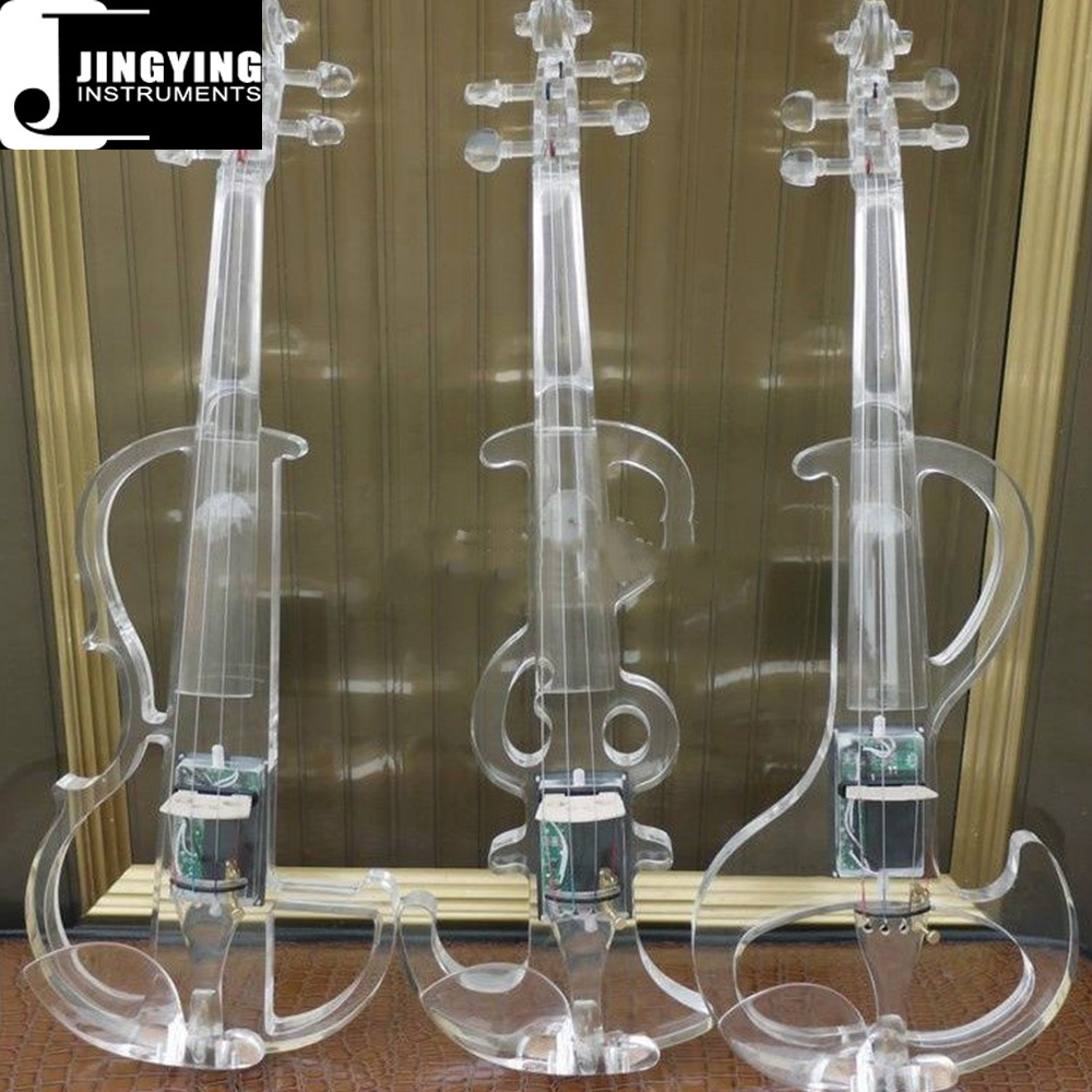 2023 Jingying Music String Instruments Crystal Violin Transparent Electric Violins