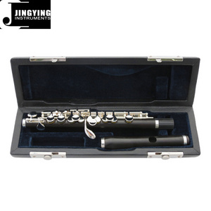 2023 Jingying Music Natural Ebony Body and Mouthpiece White Copper Integrated Key 14 Hole Silver Plated Piccolo