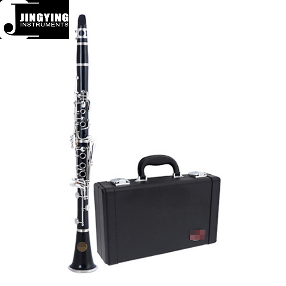 2023 Jingying Music Professional Bb Key Synthetic Ebony Body Nickel Plating High Gloss Clarinet