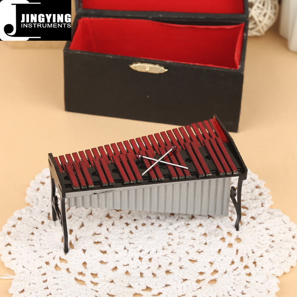 2024 Jingying Music Hand-made Natural Resin Material 12CM Mini Marimba Model Home Decoration Birthday Instrument Gift