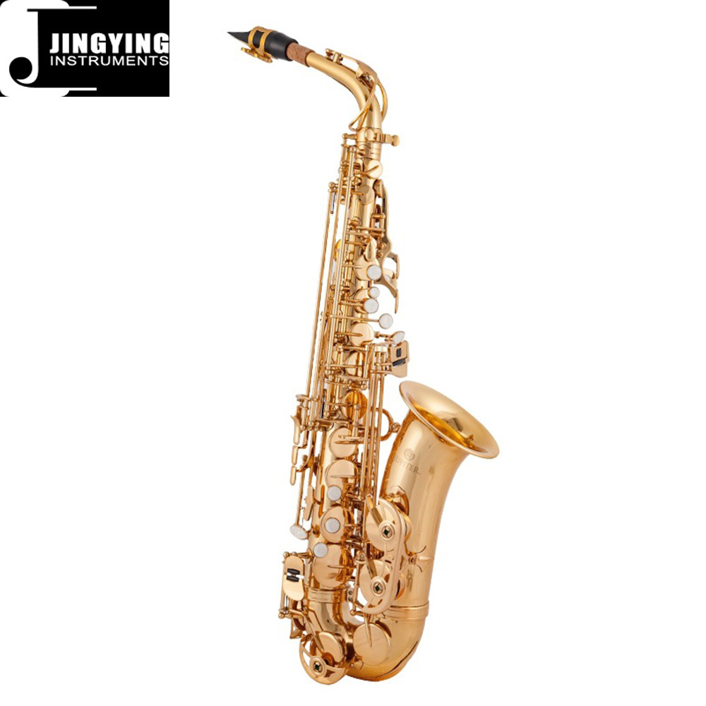 2022 Jingying Music Wind Instruments Series,Manufacturer Wholesale Brass Lacquer Gold Alto Saxophone