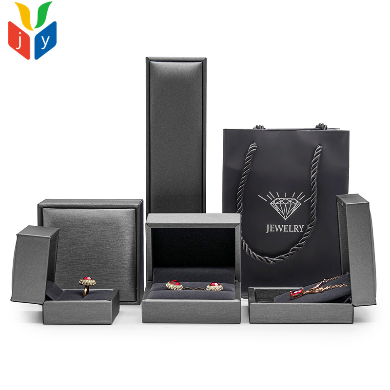 wholesale price double ring necklace jewelry packaging box full set pu leather Pendant bracelet custom jewelry boxes with logo