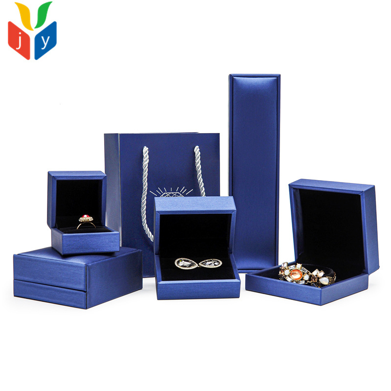 wholesale price double ring necklace jewelry packaging box full set pu leather Pendant bracelet custom jewelry boxes with logo