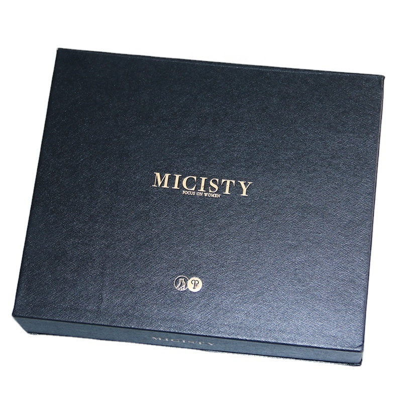 Custom Luxury Black Magnetic Foldable Paper Gift Boxes with Gold Foil Accents for Wedding gift box and Clothing