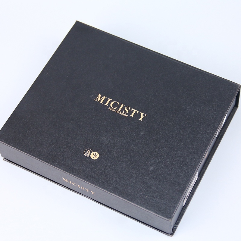 Custom Luxury Black Magnetic Foldable Paper Gift Boxes with Gold Foil Accents for Wedding gift box and Clothing