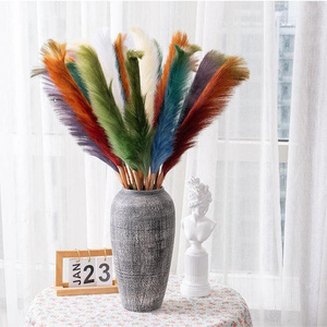 Pampas Grass Fluffy Artificial Flower Boho Decor Bulrush Reed Grass For Vase Filler Farmhouse Home Wedding Decor