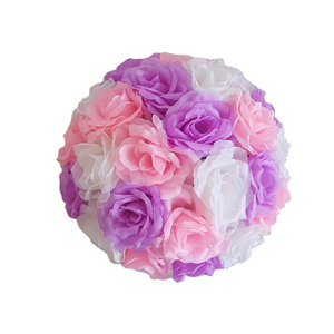 Customized Flower Ball Artificial Silk Rose Ball Kissing Ball Flower For Centerpieces Store's Openning Wedding