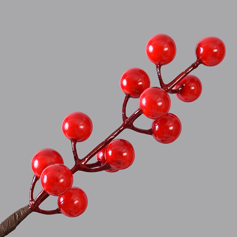 Festival Supplies Artificial Red Christmas Berry Branches For Xmas Tree Decoration