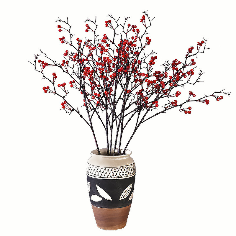 Festival Supplies Artificial Red Christmas Berry Branches For Xmas Tree Decoration