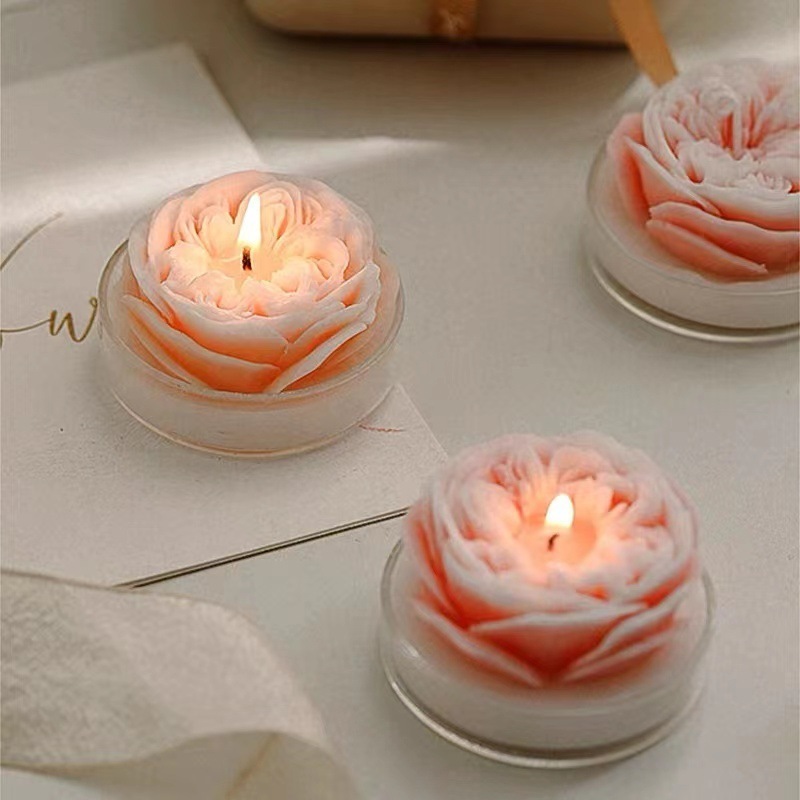 SH-010 Valentines gift Peony Flower Shaped Scented Candle Classic Home Decor