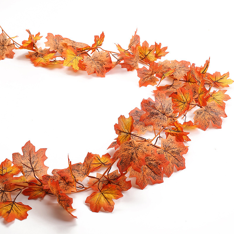 Halloween Decoration Autumn Leaf Garland Wall Decor Vine Foliage Event Decor Hanging Leaves Fall Maple Leaf Garland For Home