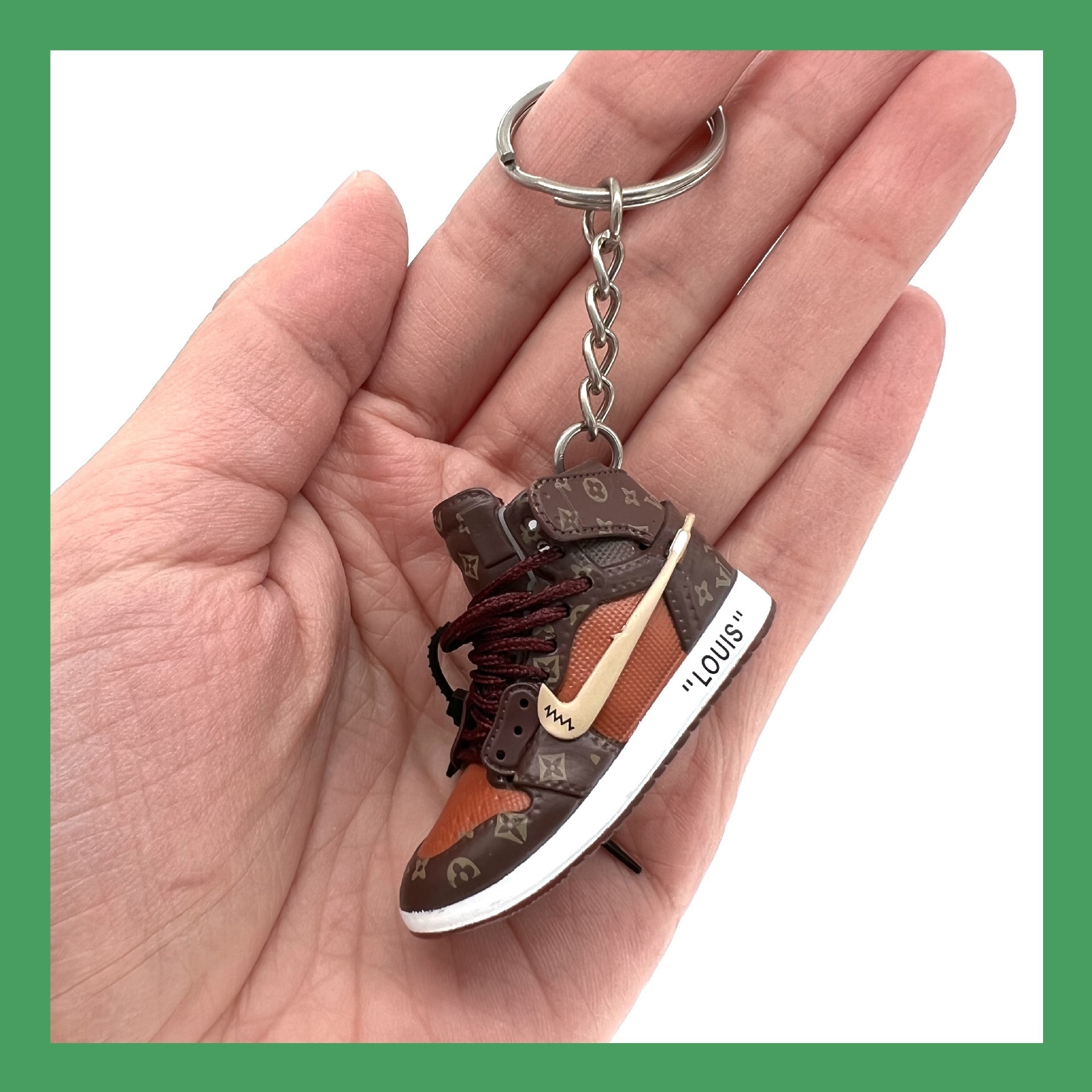 PVC soft adhesive creative 3D mini co branded basketball shoes keychain shoe mold keychain pendant creative gift