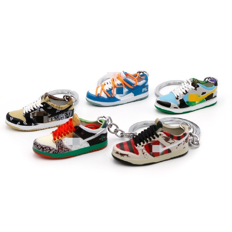 Rubber basketball sneakers cute and high-quality PVC 3D mini aj shoe keychain dunk shoe keychain accessories