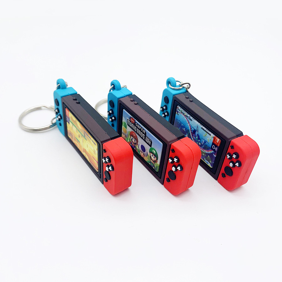 22 Game console handle Switch keychain Game world picture Mario chaos support custom printed rubber keychain with optional box