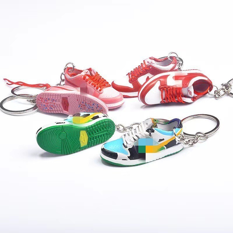 High quality mini dunk shoe mold soft pvc cute rubber 3d sneaker shoe keychain aj dunk keychain accessories