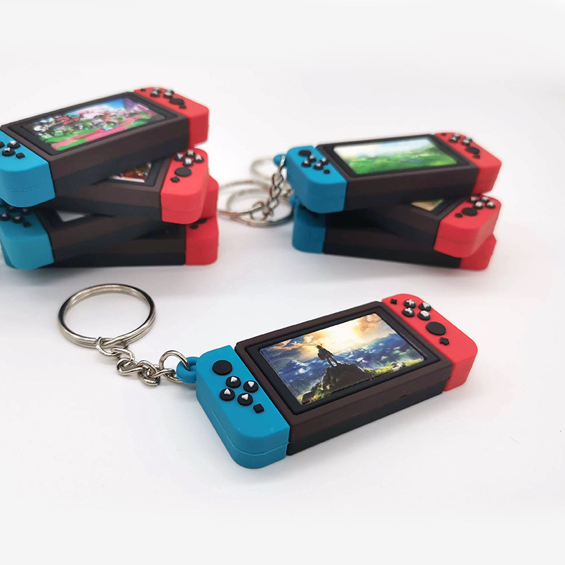 22 Game console handle Switch keychain Game world picture Mario chaos support custom printed rubber keychain with optional box