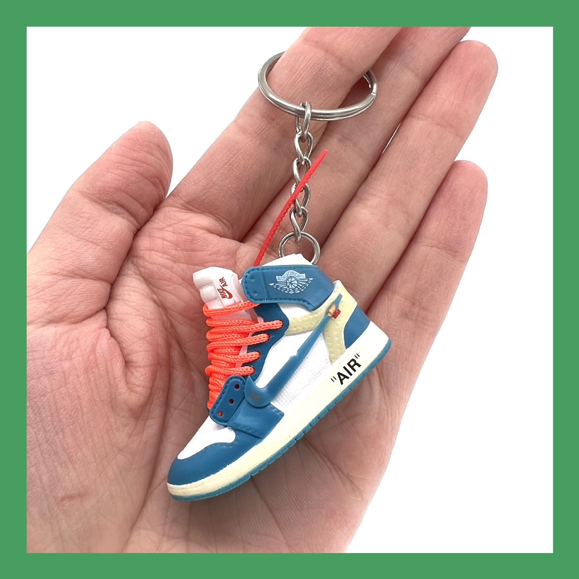 PVC soft adhesive creative 3D mini co branded basketball shoes keychain shoe mold keychain pendant creative gift