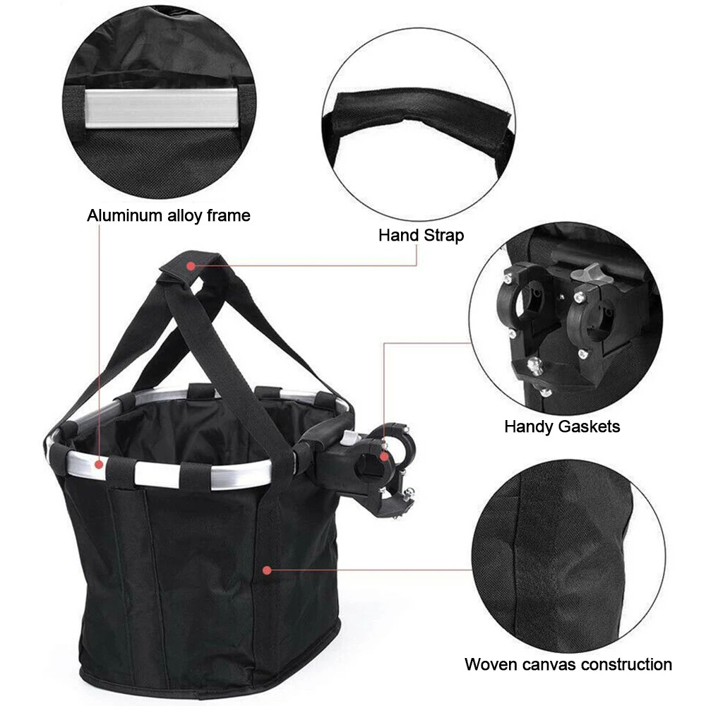 Detachable Foldable Bike Front Basket Portable Mountainous Bicycle Basket Pet Carrying Bag Bicycle Accessories