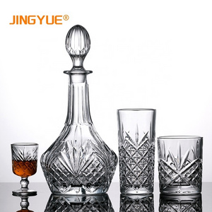 11oz Double Old Fashioned Glasses Bar Dubin Crystal Wine Scotch Bourbon Vodka Whiskey Glass & Decanter Set