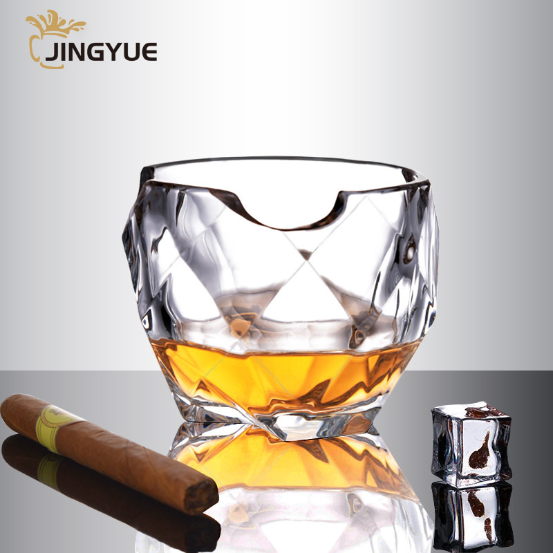 300ml 10oz Cigar Glasses Wholesale Unique Custom Old Fashioned Crystal Whiskey Tasting Glass With Cigar Holder