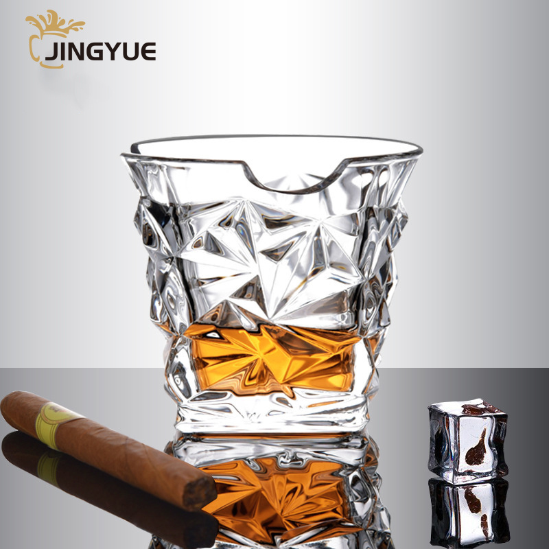 300ml 10oz Cigar Glasses Wholesale Unique Custom Old Fashioned Crystal Whiskey Tasting Glass With Cigar Holder