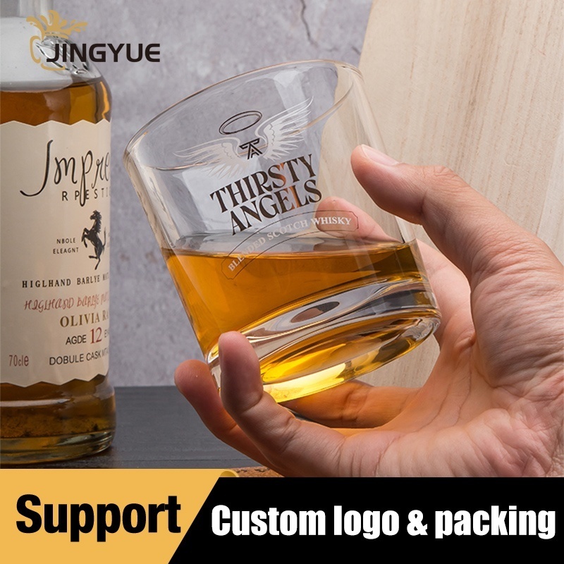 Barware Cocktail Rock Whisky Glass Cup Custom Logo Old Fashioned Crystal Round Whiskey Tasting Glass for Bar Party Wedding