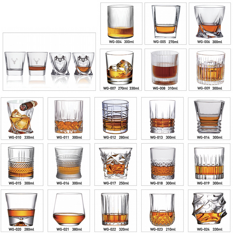 Barware Cocktail Rock Whisky Glass Cup Custom Logo Old Fashioned Crystal Round Whiskey Tasting Glass for Bar Party Wedding