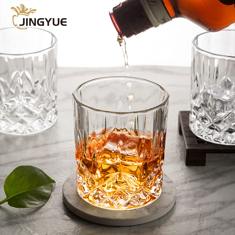 Engraved Glass RTS 300ml 10oz Custom Logo Personalized Lead Free Crystal Whiskey Rocks Glasses in Stock