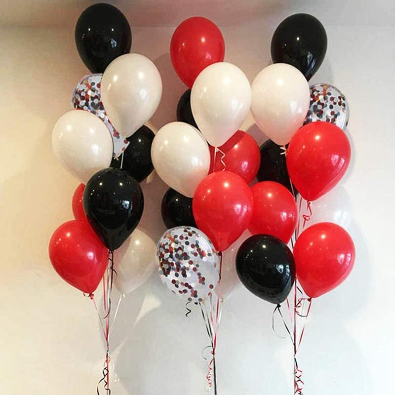 Red and black balloons graduation party birthday party decoration red black and white confetti 12 inch latex balloons