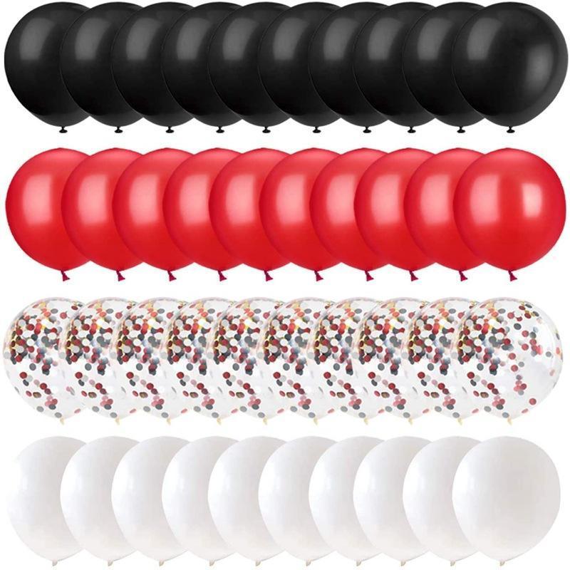 Red and black balloons graduation party birthday party decoration red black and white confetti 12 inch latex balloons