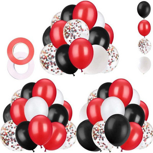 Red and black balloons graduation party birthday party decoration red black and white confetti 12 inch latex balloons