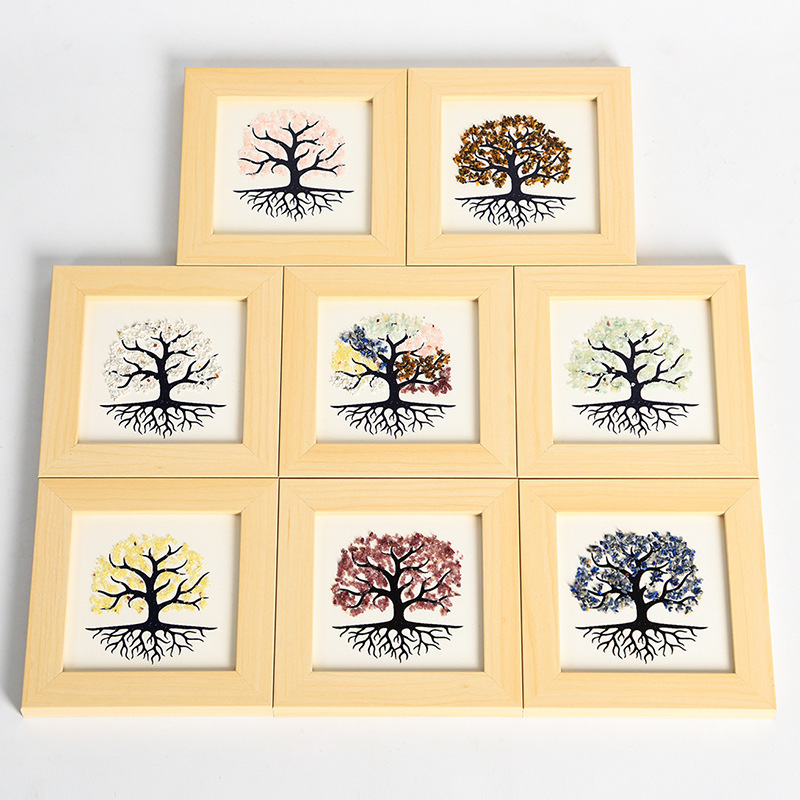 Wholesale The Tree of Life Seven Chakras Crystal Photo Frame for Home Gift Crystal Painting