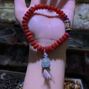 2024 New  Hand-knitted  Natural  crystal  red Agate  East tribal bracelet for Solar Plexus Cakra healing