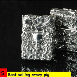 Design and processing Copper lighters, crazy pig lighters, lighter flame cross