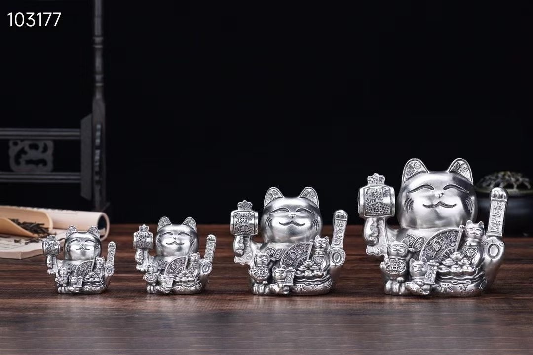 Chinese Lucky Cat Ornament Tea Pet Design and Customization Manufacturing of tea set ornaments Metal tea set mold customization