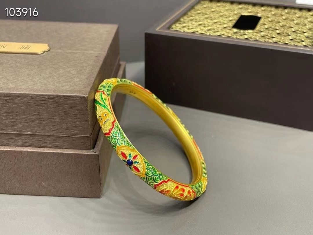 Chinese Cloisonne Enamel Gold Bracelet Design and Customization Bracelet mould design and manufacture Bracelet processing