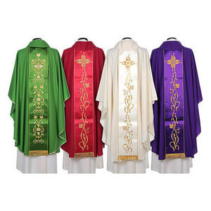 Catholic chasuble in quality polyester and machine embroidered stole