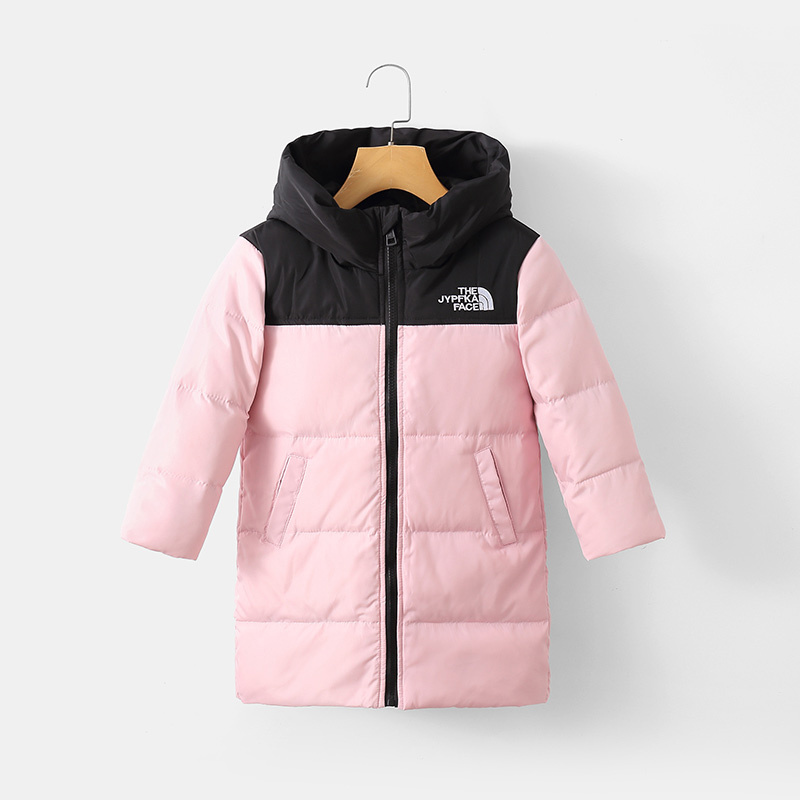 Unisex Color Blocking Kids Down Padding Jackets Winter Children Thicken Warm Outwear Cotton Coat