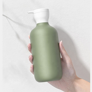 Custom LOGO printing Plastic bottles 400ml 500ml 750ml Boston Round Shampoo pump bottles Shower Gel container cosmetic Packaging