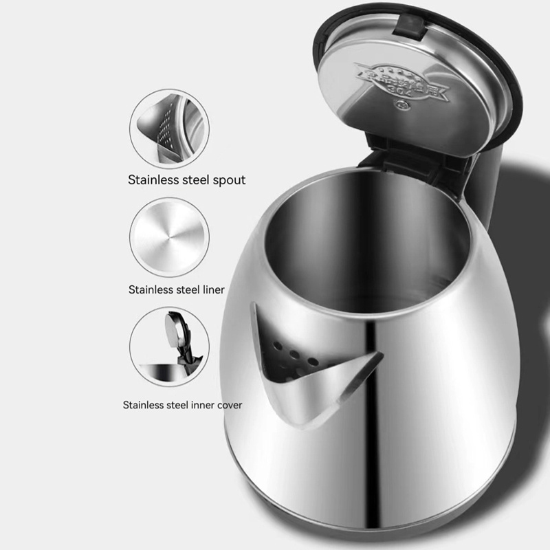 Electric Kettle Teapot 1.8 Liter Fast Water Heater Boiler Stainless Steel Kettle Portable Water Kettle