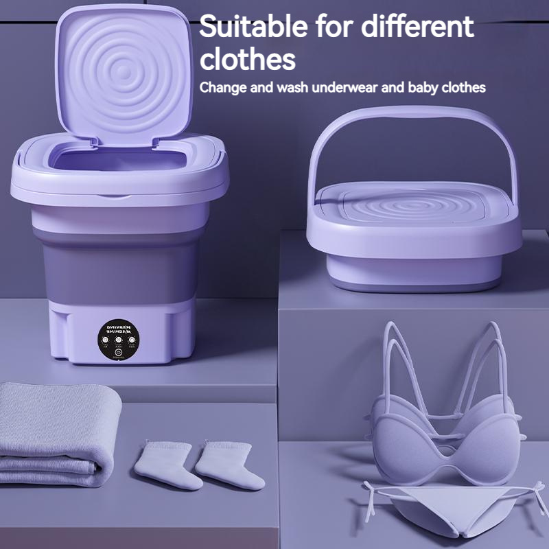 In stock 8L 12V Mini small other laundry electricity free portable folding washing machine with spin dryer