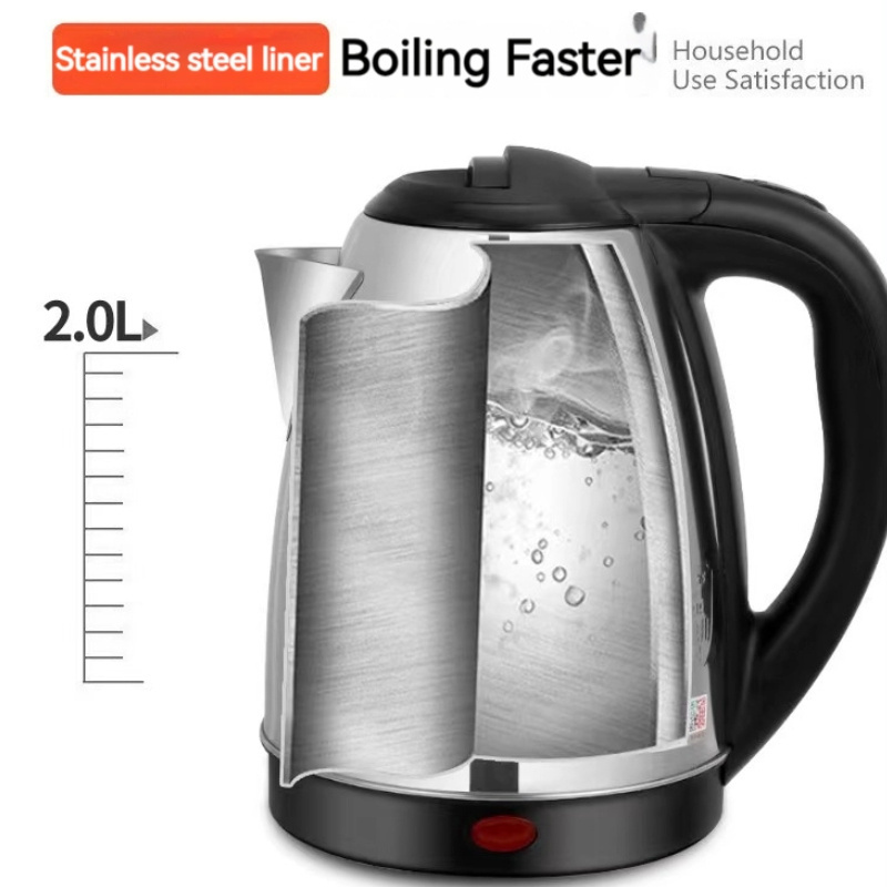 Electric Kettle Teapot 1.8 Liter Fast Water Heater Boiler Stainless Steel Kettle Portable Water Kettle