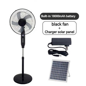 Rechargeable Solar Powered Stand 16 18 Inch with remote control AC/DC solar charging Pedestal fan solar