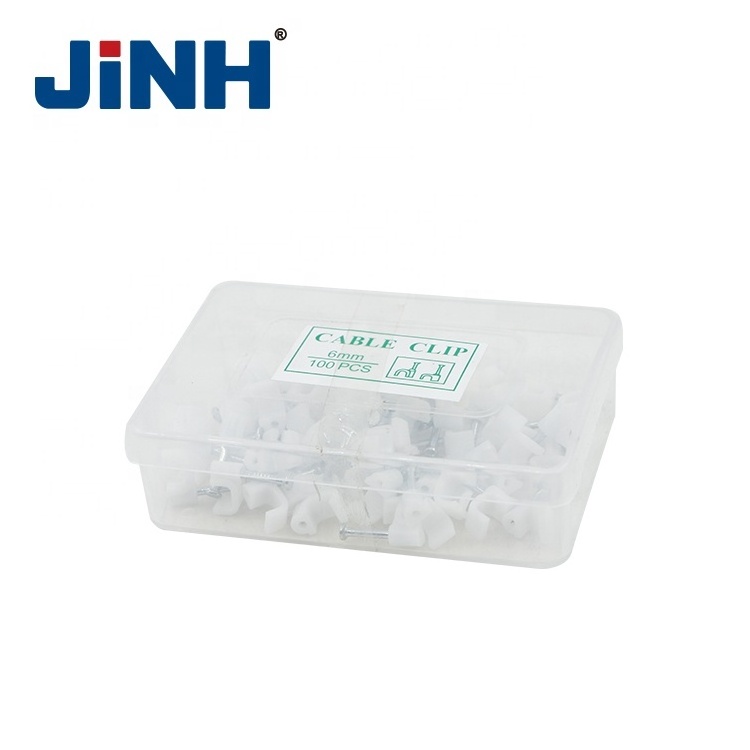 JINH Circle Type PE Material Electric Wire Nail Cable Clip