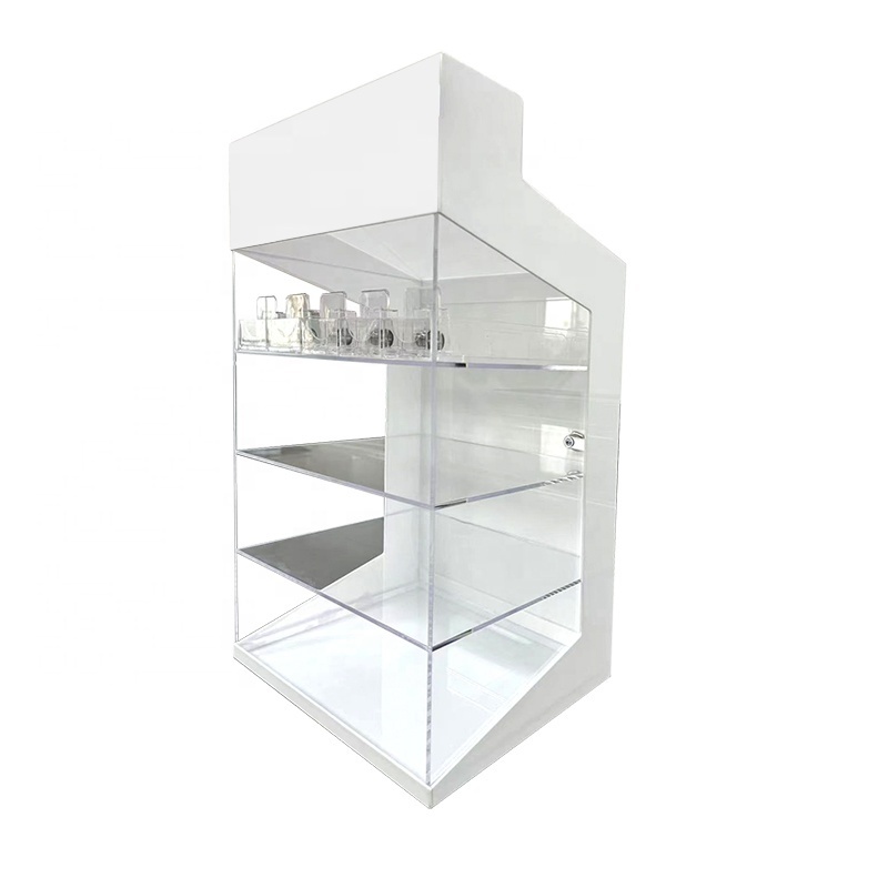 Desktop Acrylic Tobacco Display Stand Retail Store Cigarette Push Display Case with Lock and Door