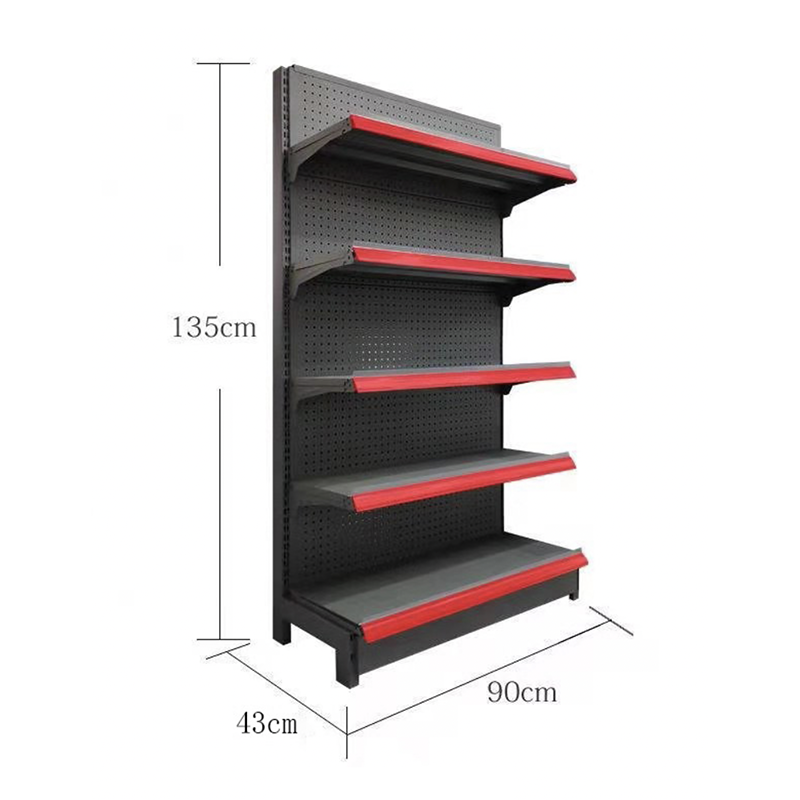 Factory New Heavy Duty Steel Single Gondola Double Side Supermarket Shelving Used For Market