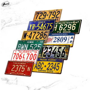 Vintage Wall Garage Home decor Metal tin Sign retro license number plate Car License Plate metal Plaque Poster Bar Club