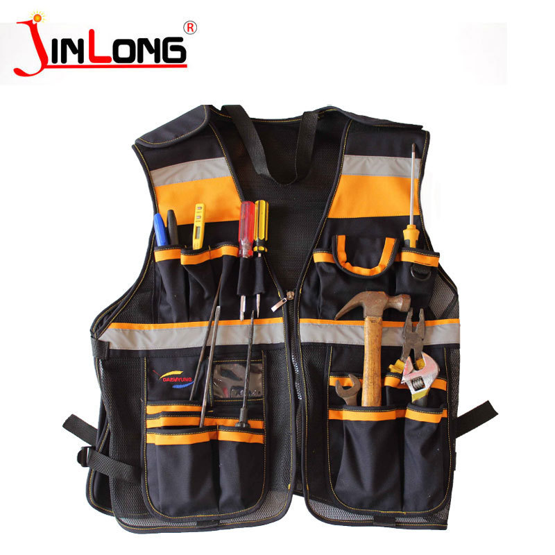 High quality Black tactical travel vest multi pocket security safety work tools vest with 8 pockets