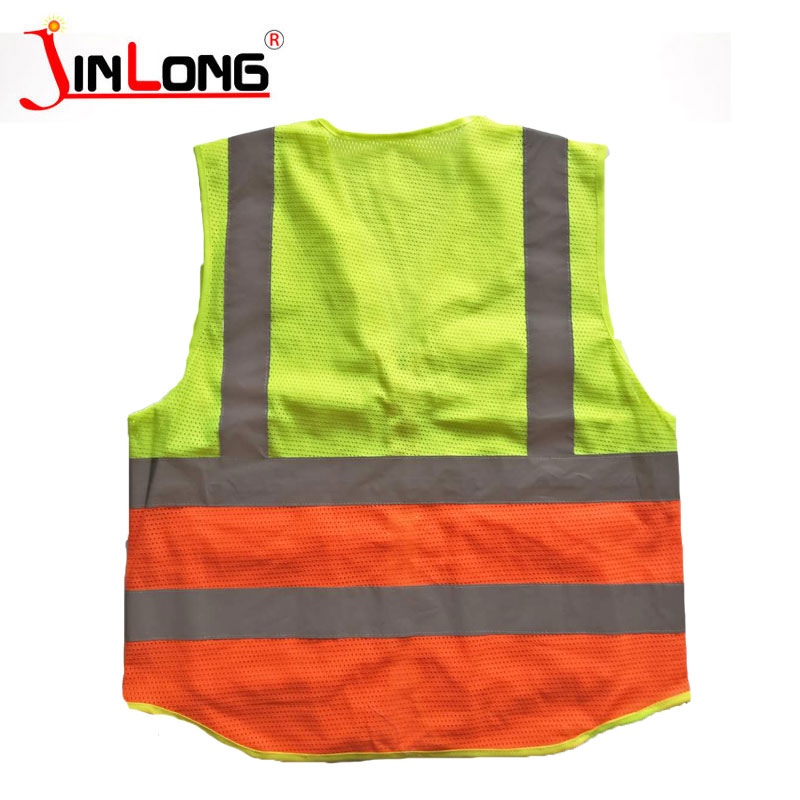 Customized Safety Reflective strip Mesh Breathable Multi-pocket Traffic Mesh Fabric Work Reflective Safety Jacket Vest